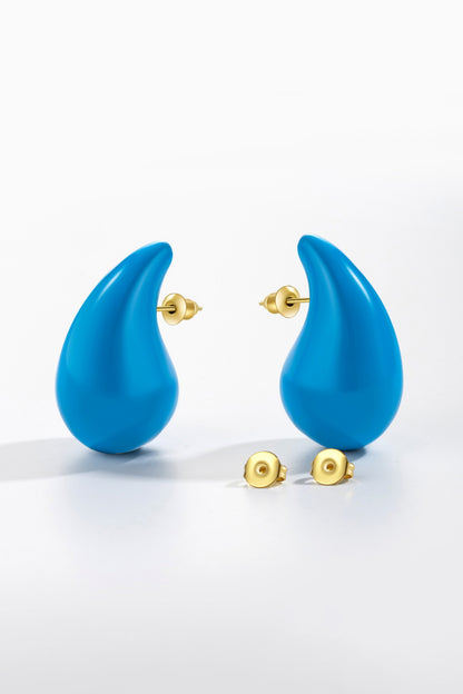 Big Size Water Drop Brass Earrings-Teresa&#39;s Fashionista LLC