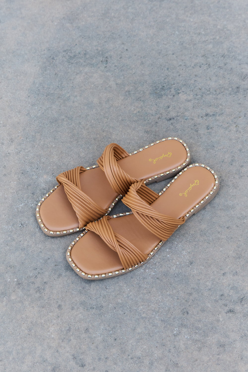 Qupid Summertime Fine Double Strap Twist Sandals-Teresa&#39;s Fashionista LLC