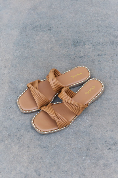 Qupid Summertime Fine Double Strap Twist Sandals-Teresa&#39;s Fashionista LLC