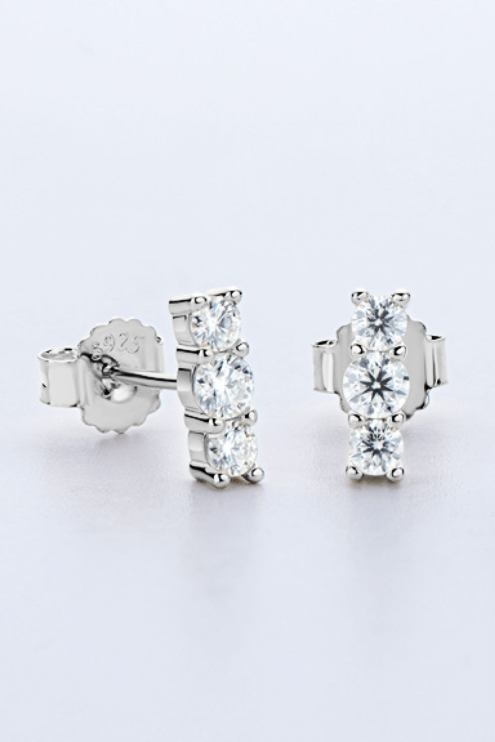 Heartbeat Rhythm 925 Sterling Silver Moissanite Stud Earrings-Teresa&#39;s Fashionista LLC