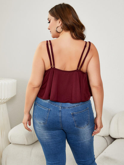 Plus Size Double-Strap Scoop Neck Cami-Teresa&#39;s Fashionista LLC