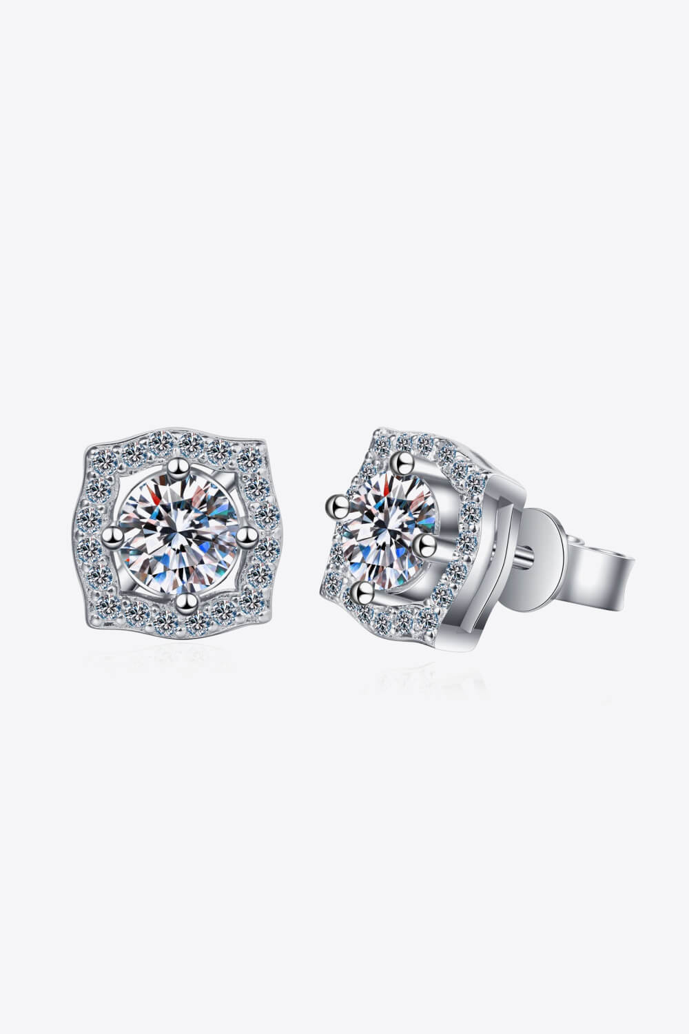 1 Carat Moissanite Geometric Stud Earrings-Teresa&#39;s Fashionista LLC