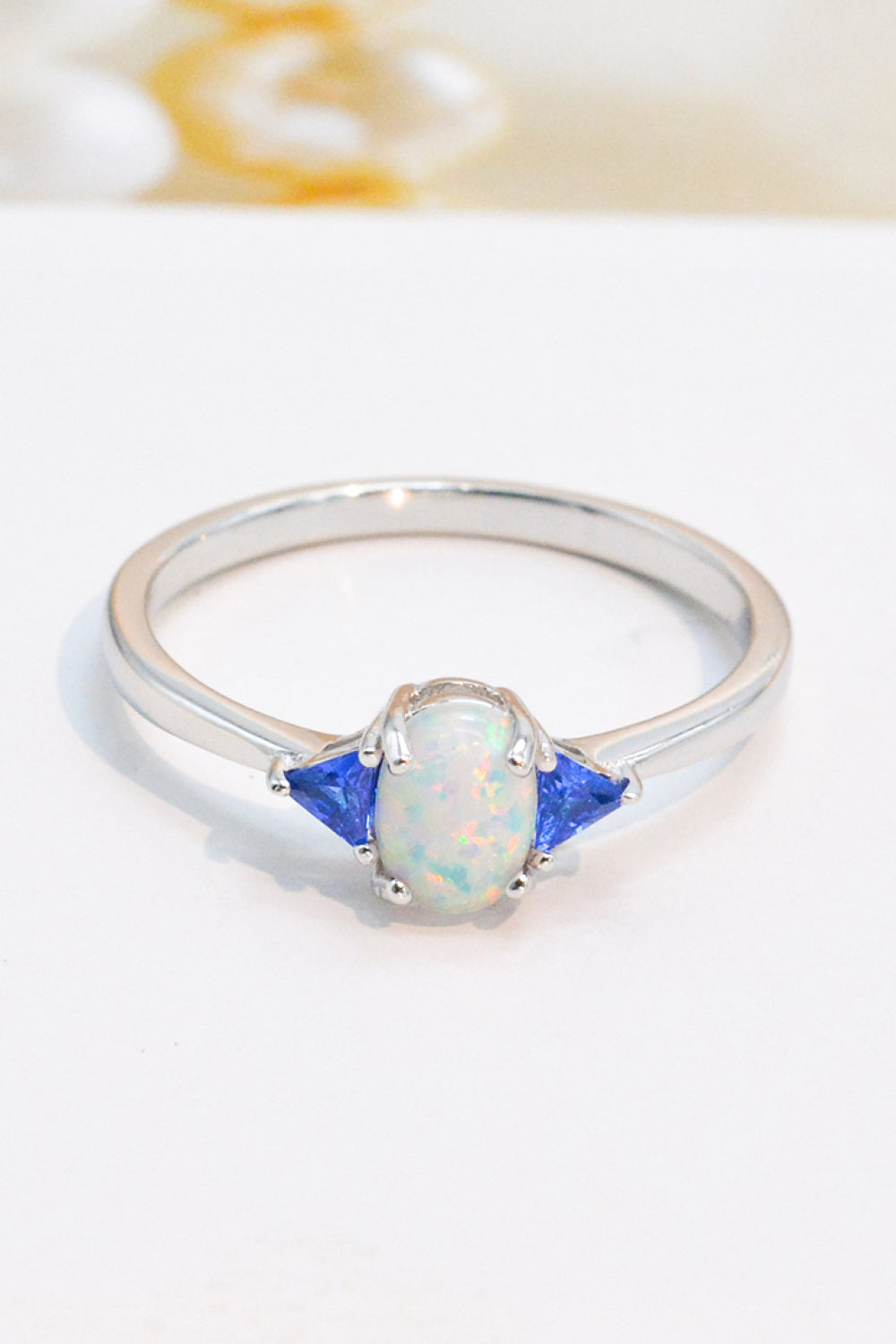 Contrast 925 Sterling Silver Opal Ring-Teresa&#39;s Fashionista LLC