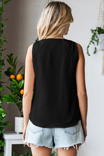 Knot Detail V-Neck Tank-Teresa&#39;s Fashionista LLC