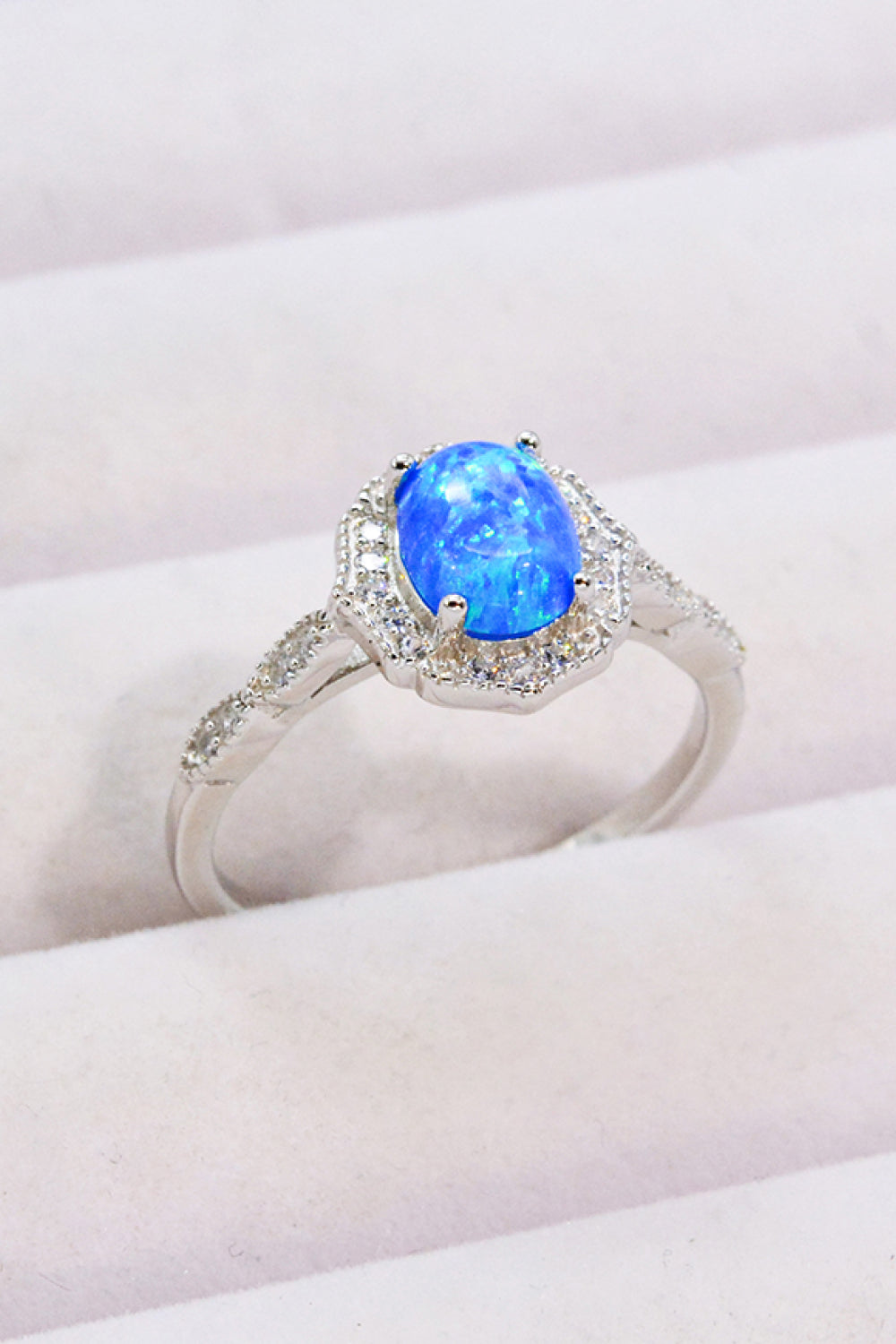 Opal and Zircon 925 Sterling Silver Ring-Teresa&#39;s Fashionista LLC