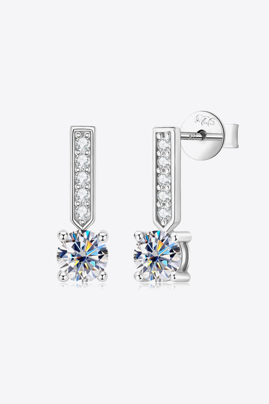 Moissanite and Zircon 925 Sterling Silver Drop Earrings-Teresa&#39;s Fashionista LLC