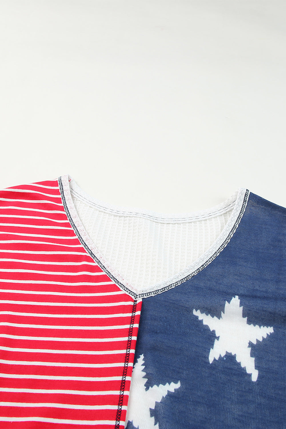 Star and Stripe V-Neck Top-Teresa&#39;s Fashionista LLC