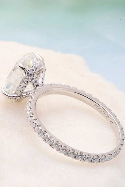 14K White Gold 2.5 Carat Moissanite 4-Prong Ring-Teresa&#39;s Fashionista LLC