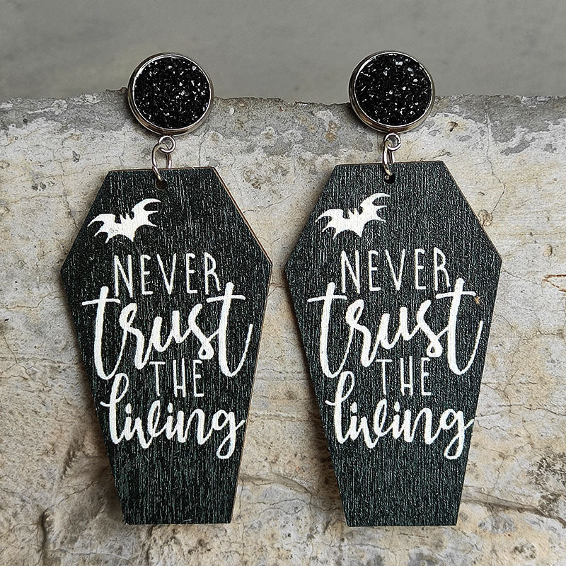 Coffin Shape Wooden Dangle Earrings-Teresa&#39;s Fashionista LLC