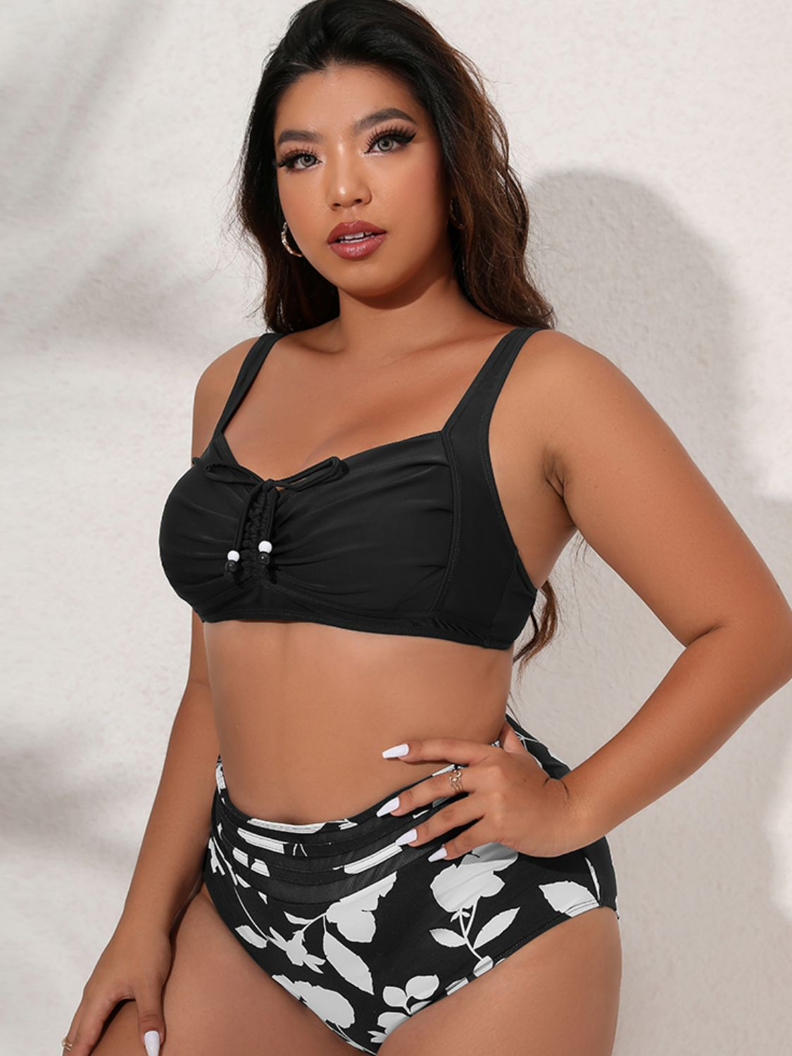 Plus Size Printed Gathered Detail Bikini Set-Teresa&#39;s Fashionista LLC