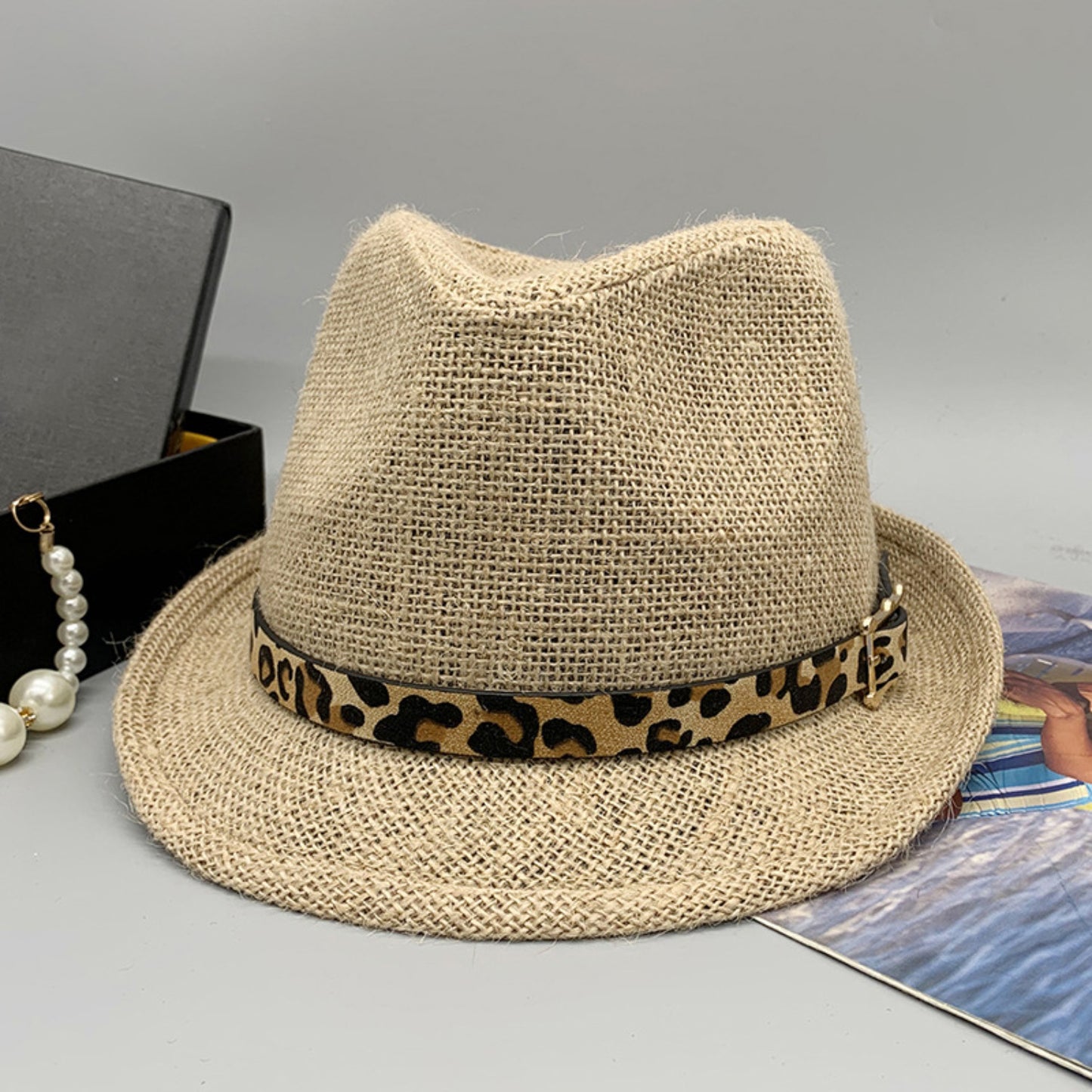 Short Brim Jute Cloth Hat-Teresa&#39;s Fashionista LLC