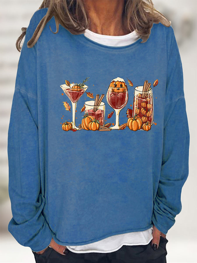 Round Neck Long Sleeve Full Size Graphic Sweatshirt-Teresa&#39;s Fashionista LLC