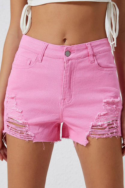 Distressed Denim Shorts-Teresa&#39;s Fashionista LLC