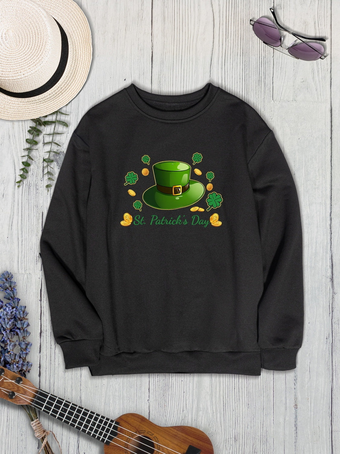 ST. PATRICK'S DAY Round Neck Sweatshirt-Teresa&#39;s Fashionista LLC