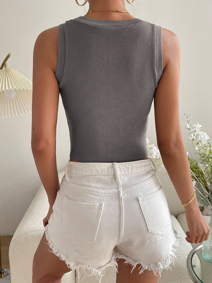 Round Neck Knit Tank-Teresa&#39;s Fashionista LLC