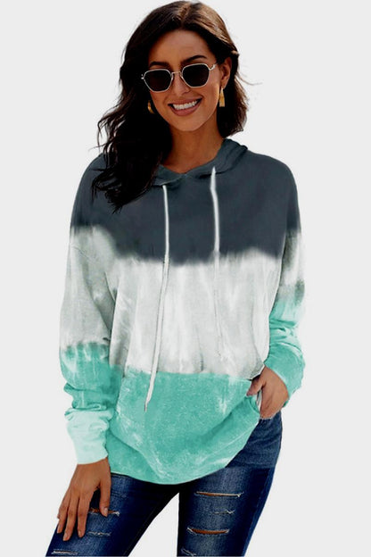 Tie Dye Drawstring Hoodie-Teresa&#39;s Fashionista LLC