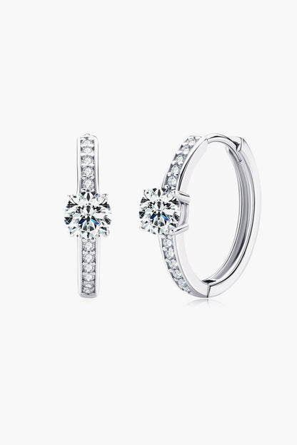 Carry Your Love 1 Carat Moissanite Platinum-Plated Earrings-Teresa&#39;s Fashionista LLC