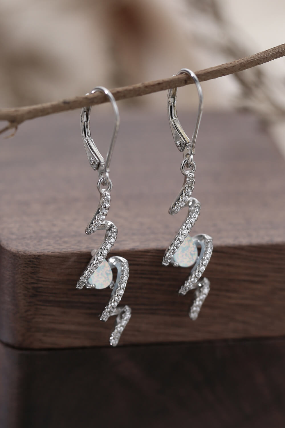 Twisted Opal Drop Earrings-Teresa&#39;s Fashionista LLC