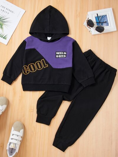 COOL WILD BOY Hoodie and Elastic Waist Pants Set-Teresa&#39;s Fashionista LLC