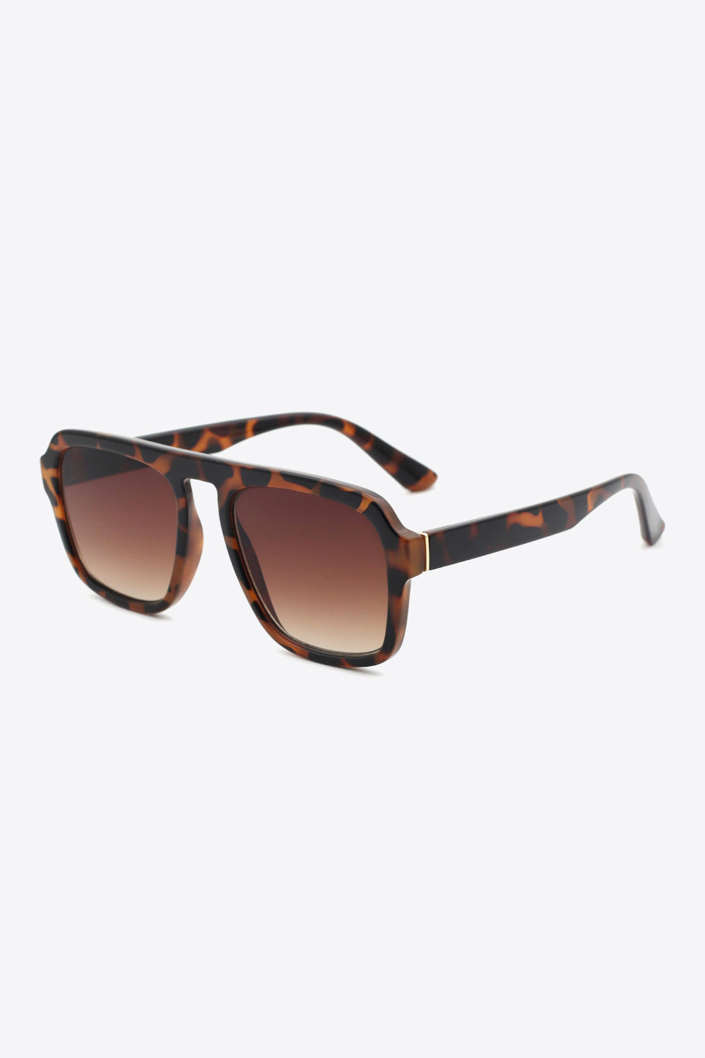 Tortoiseshell Square Polycarbonate Frame Sunglasses-Teresa&#39;s Fashionista LLC