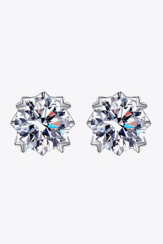 925 Sterling Silver 4 Carat Moissanite Stud Earrings-Teresa&#39;s Fashionista LLC