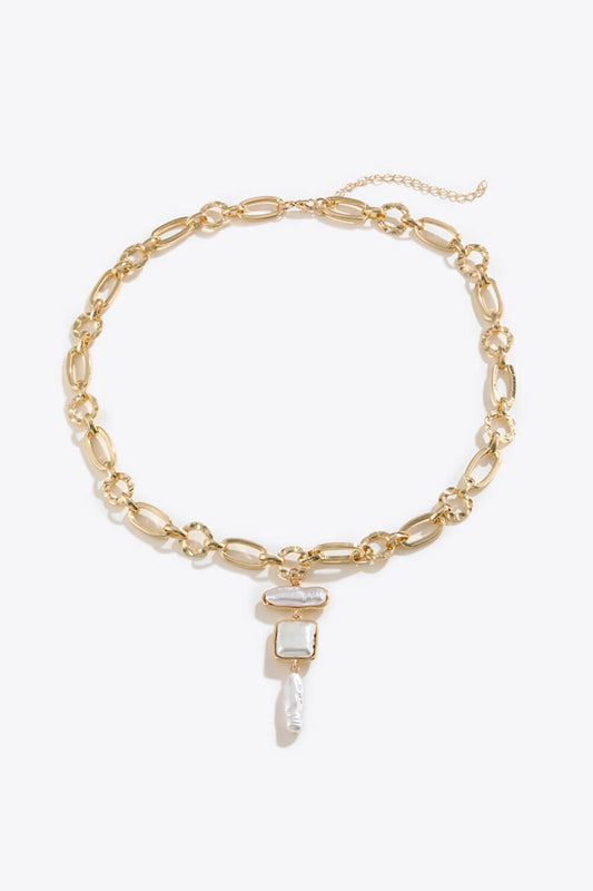 Freshwater Pearl Chunky Chain Necklace - Teresa's Fashionista LLC