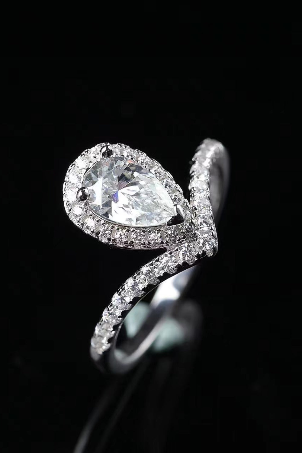 2 Carat Moissanite Teardrop Ring-Teresa&#39;s Fashionista LLC