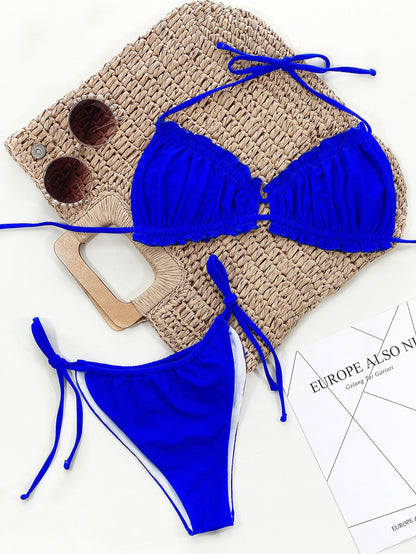 Frill Trill Halter Neck Bikini Set-Teresa&#39;s Fashionista LLC