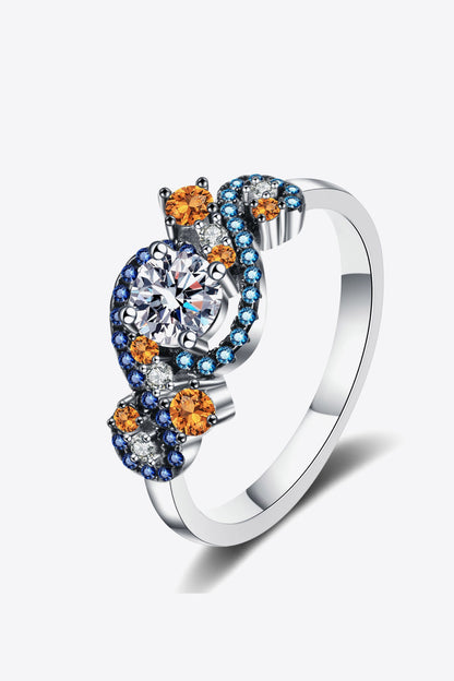 Moissanite Contrast 925 Sterling Silver Ring-Teresa&#39;s Fashionista LLC