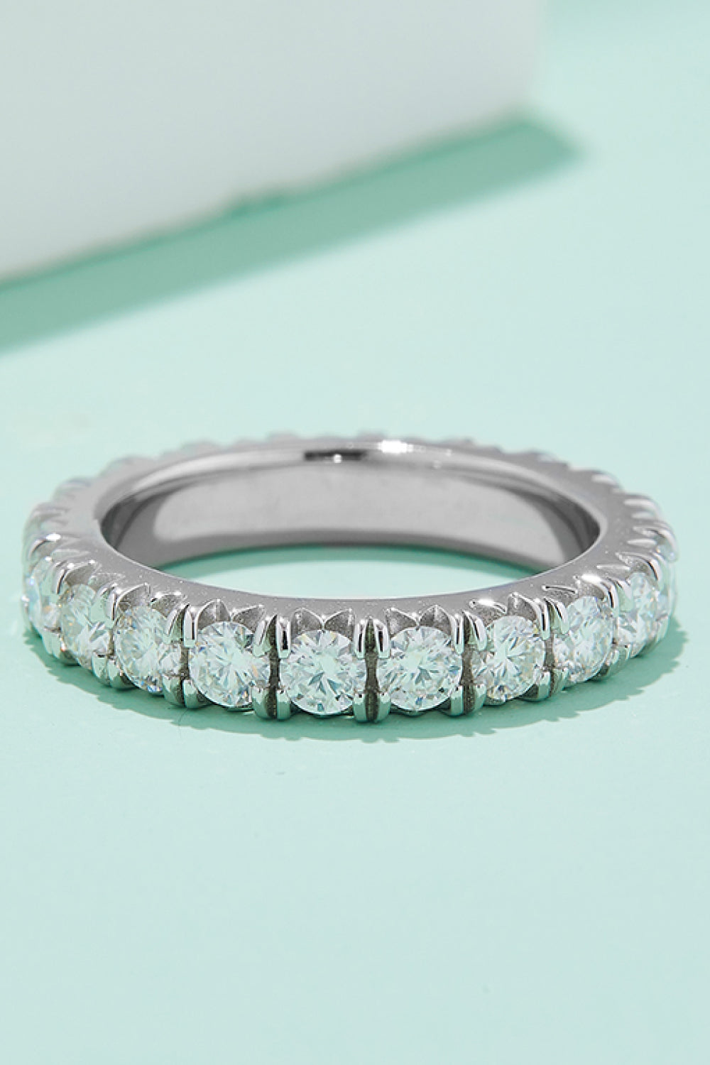 2.3 Carat Moissanite 925 Sterling Silver Eternity Ring-Teresa&#39;s Fashionista LLC