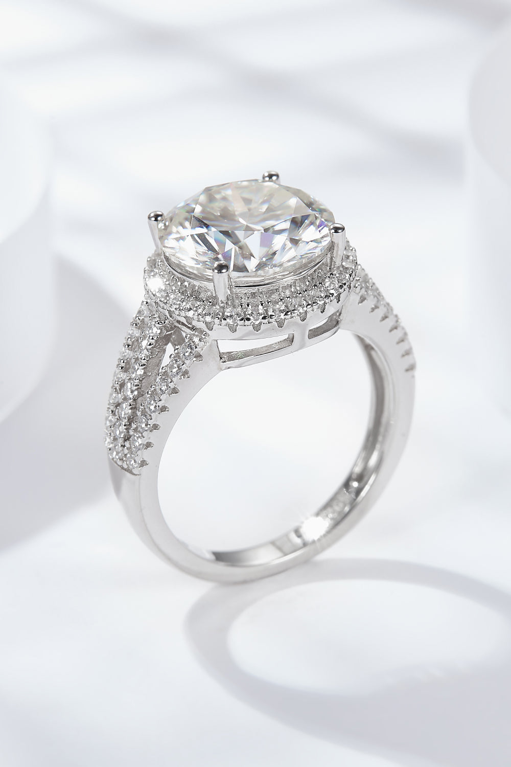 5 Carat Moissanite Split Shank Ring-Teresa&#39;s Fashionista LLC