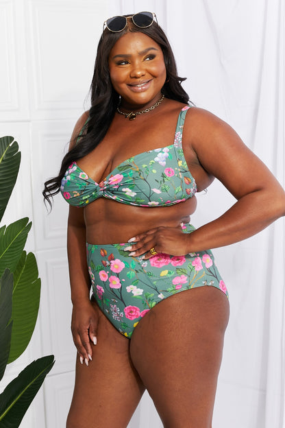 Marina West Swim Take A Dip Twist High-Rise Bikini in Sage-Teresa&#39;s Fashionista LLC