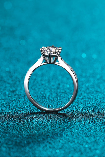 925 Sterling Silver Moissanite Adjustable Ring-Teresa&#39;s Fashionista LLC