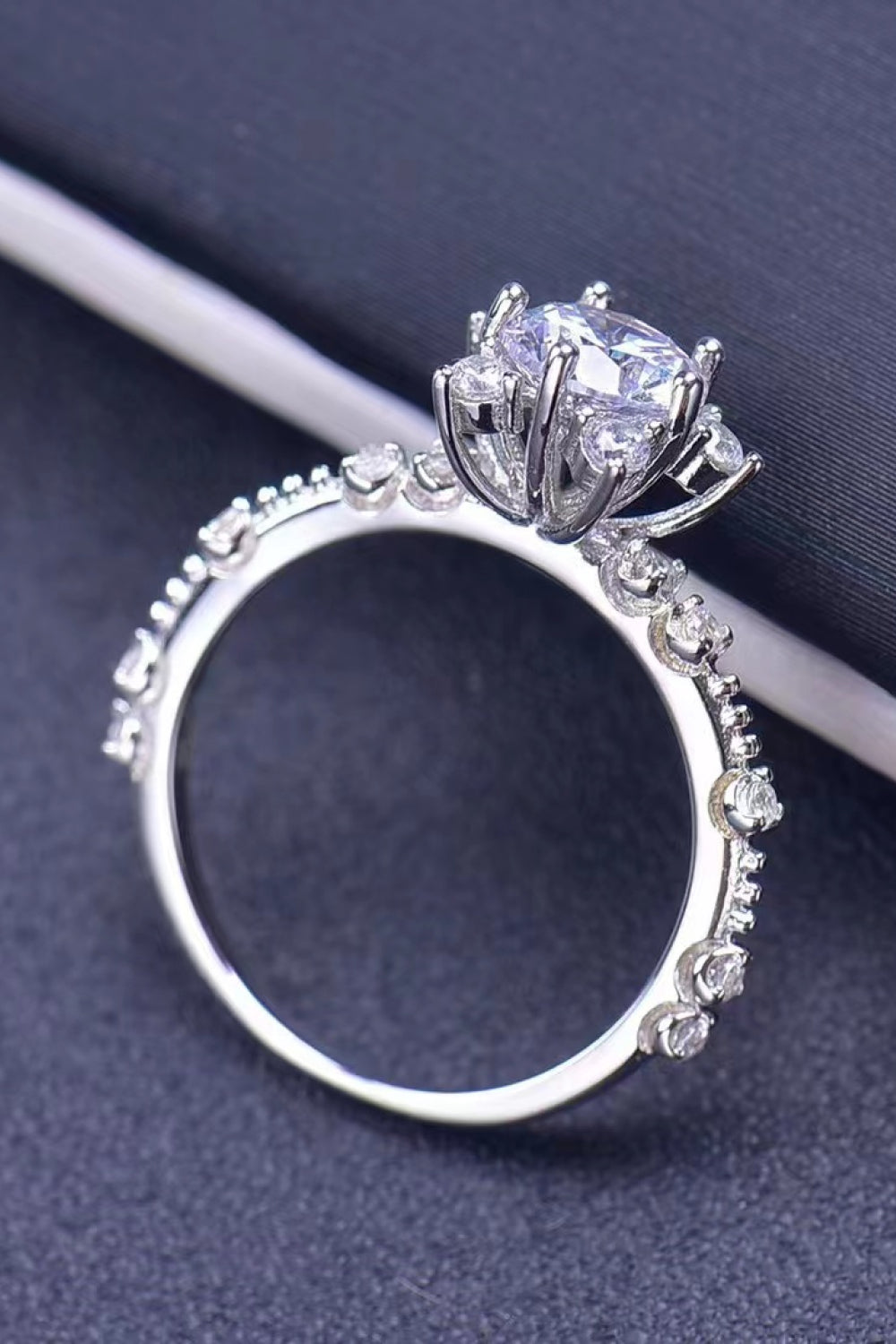 1 Carat Moissanite 6-Prong Ring-Teresa&#39;s Fashionista LLC