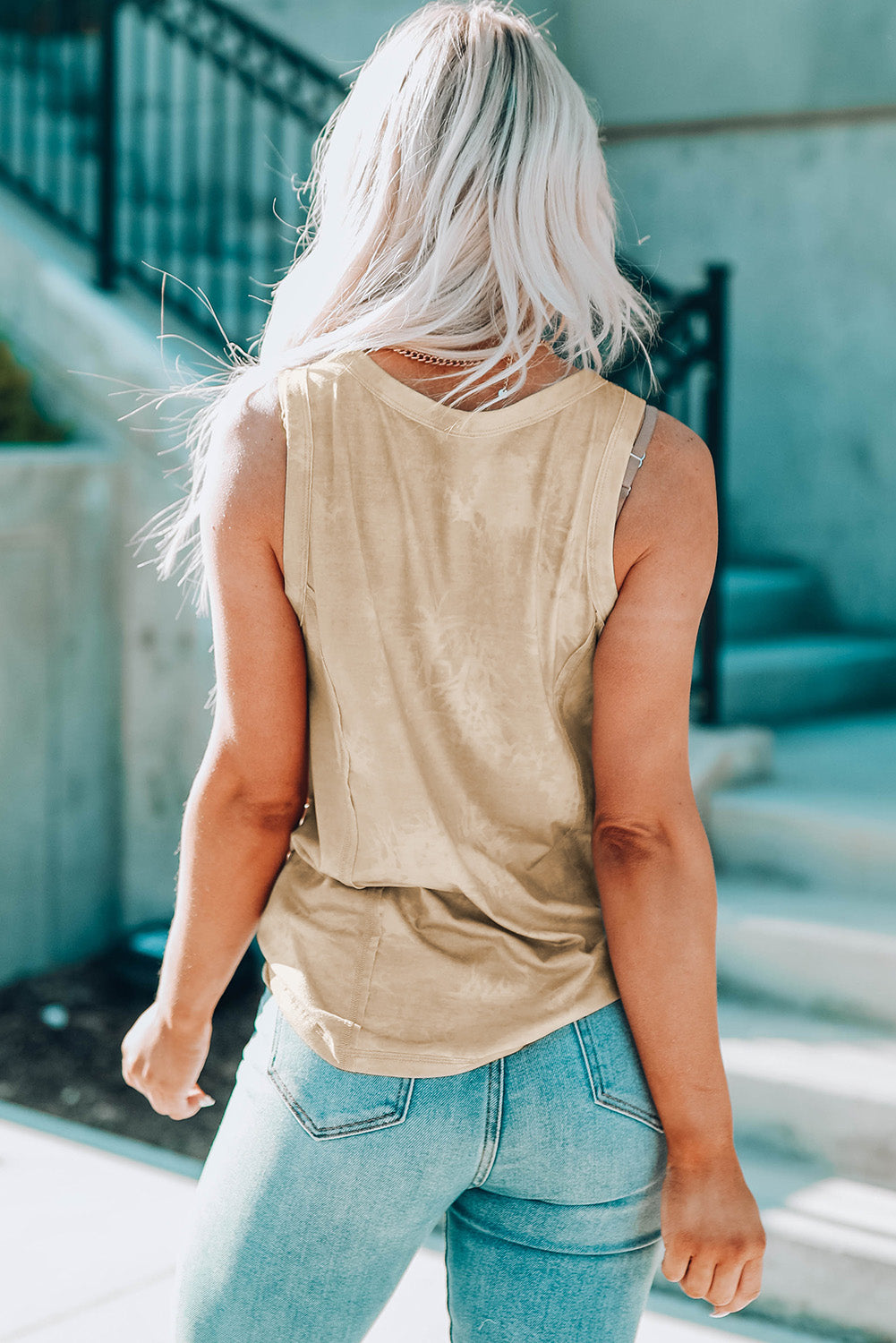 Tie-Dye Round Neck Tank-Teresa&#39;s Fashionista LLC