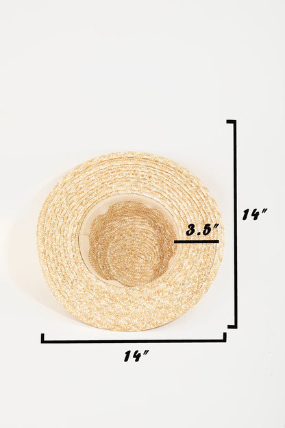 Fame Strap Wide Brim Straw Hat-Teresa&#39;s Fashionista LLC