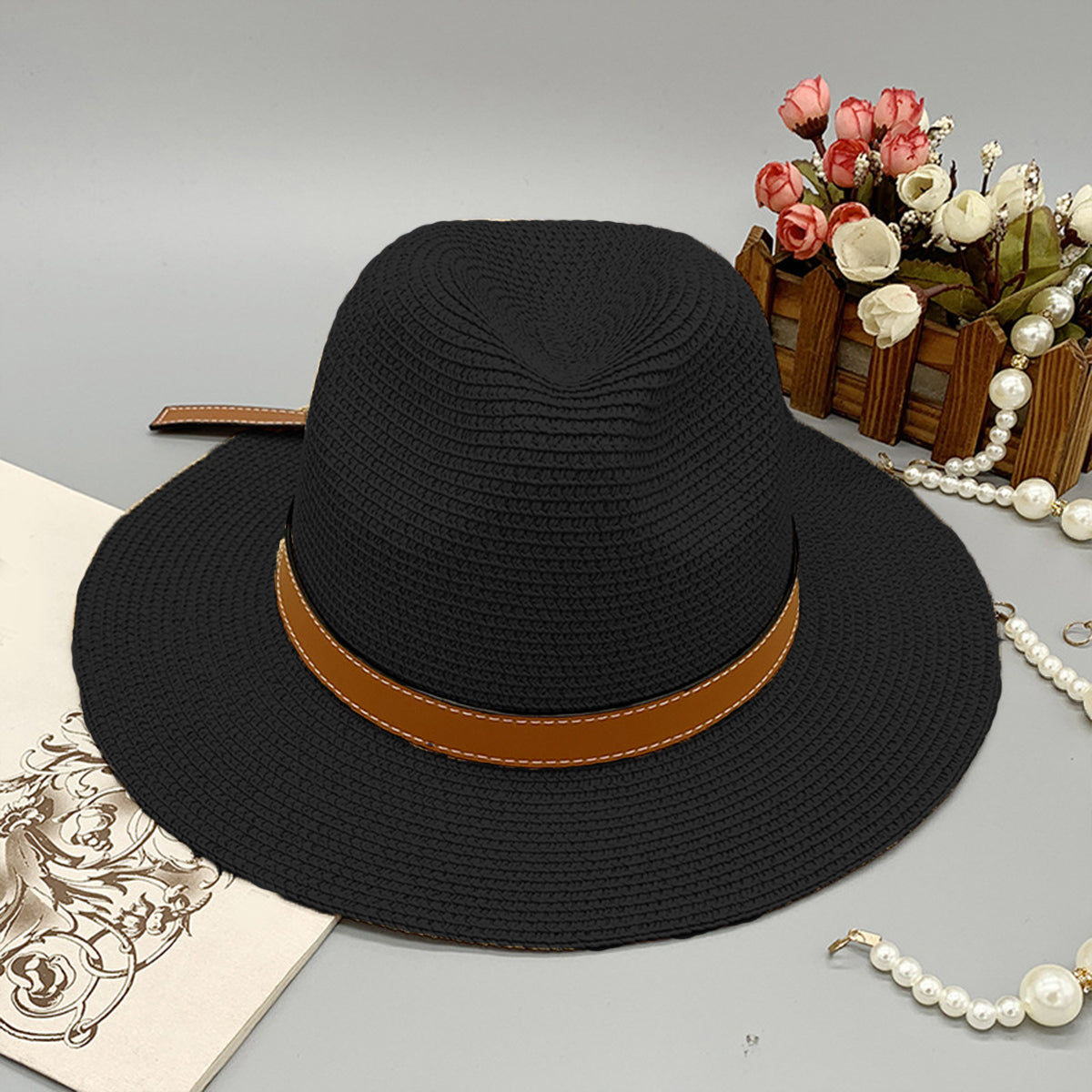 Wide Brim Paper Braided Hat-Teresa&#39;s Fashionista LLC