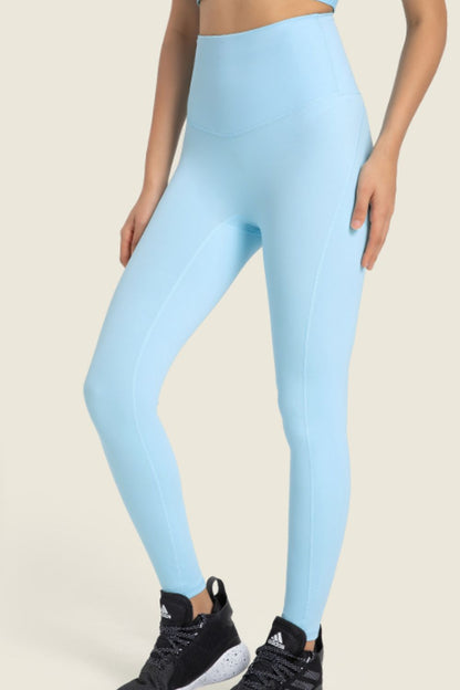 Seamless High-Rise Wide Waistband Yoga Leggings-Teresa&#39;s Fashionista LLC