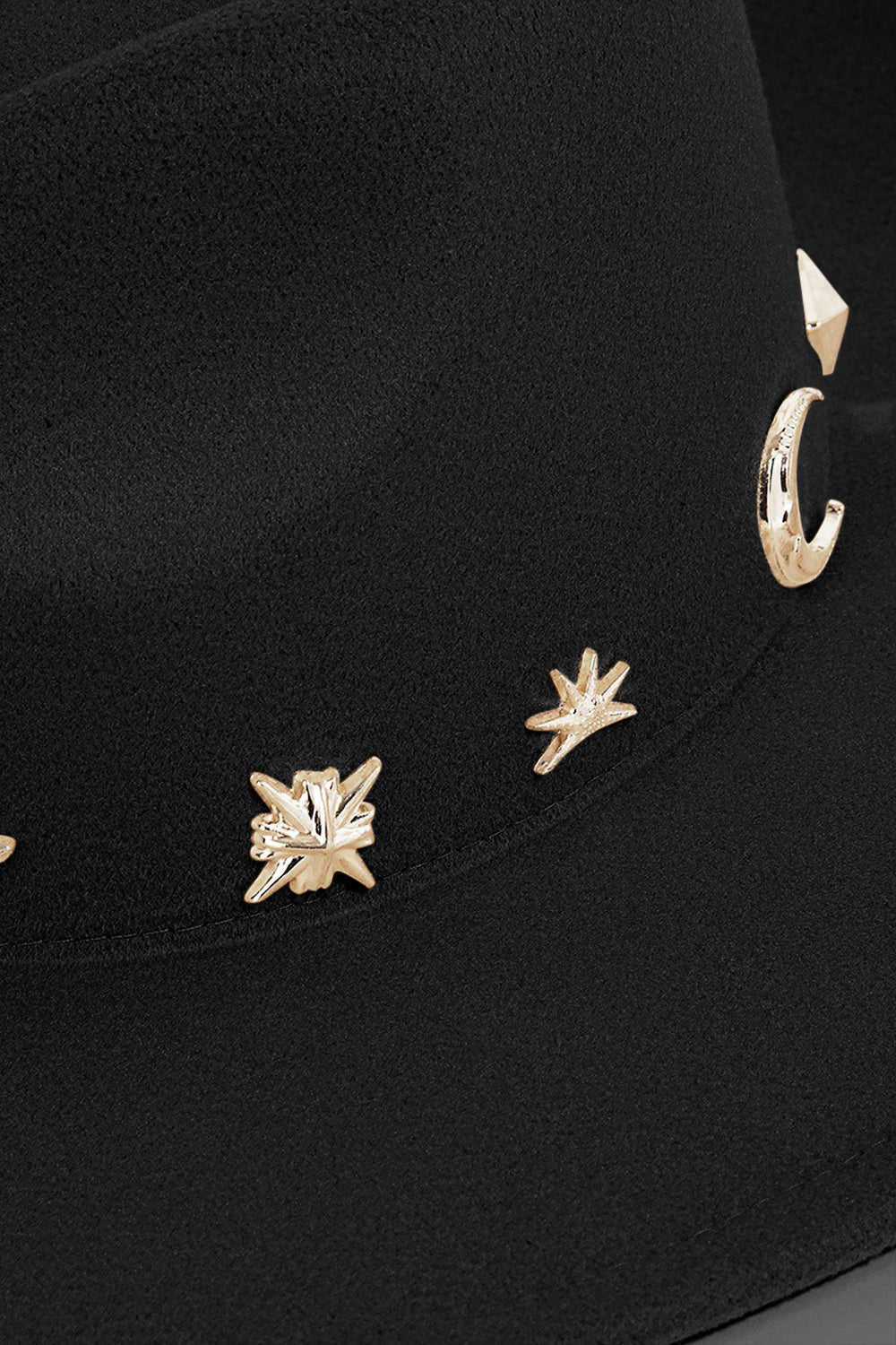 Fame Studded Sun Moon Star Fedora Hat-Teresa&#39;s Fashionista LLC