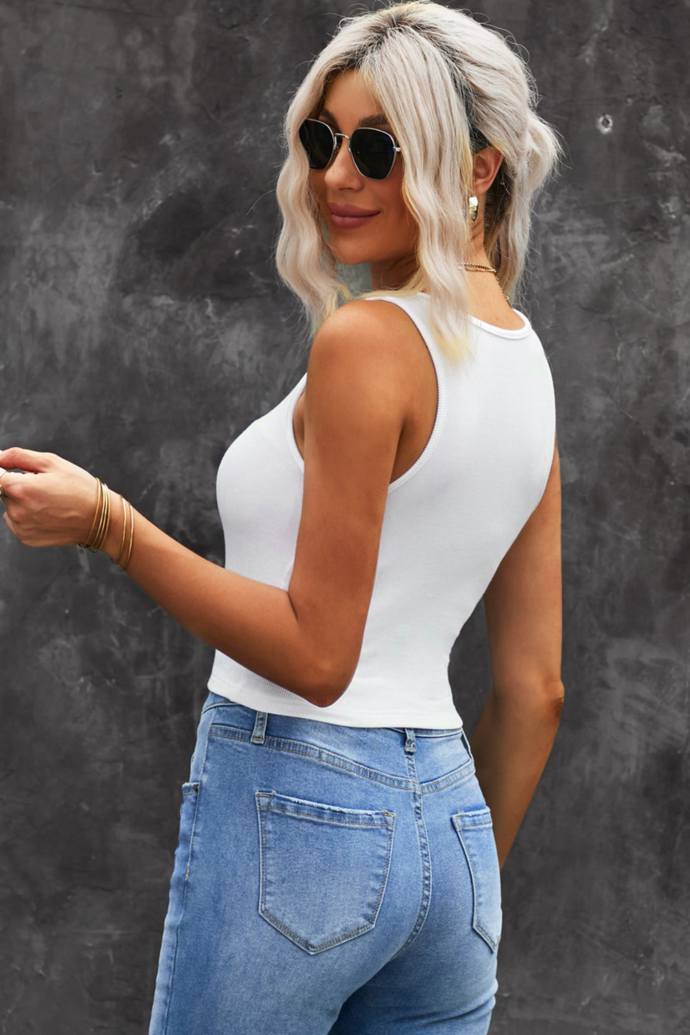 Round Neck Tank Top-Teresa&#39;s Fashionista LLC