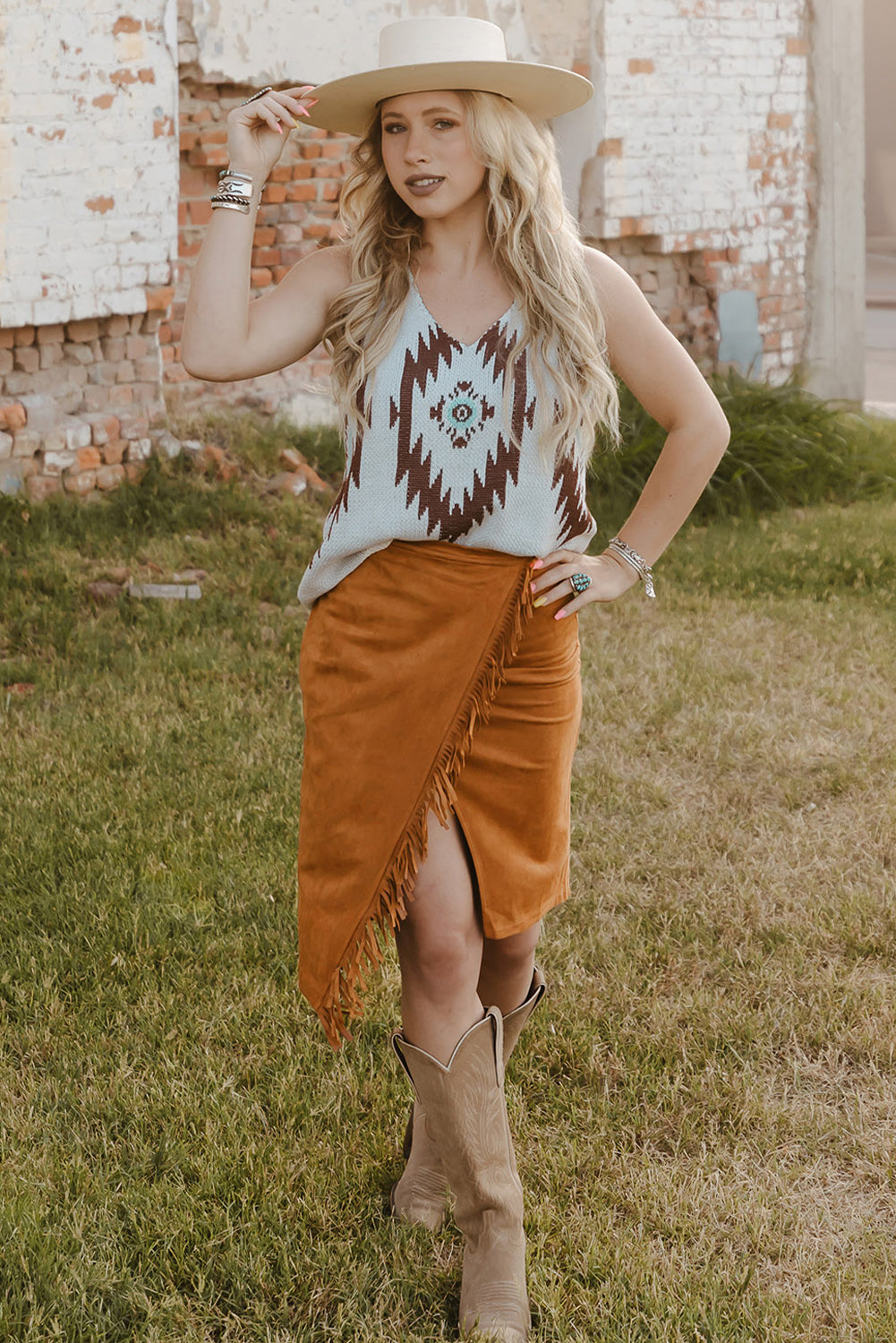 Fringe Trim Wrap Skirt-Teresa&#39;s Fashionista LLC