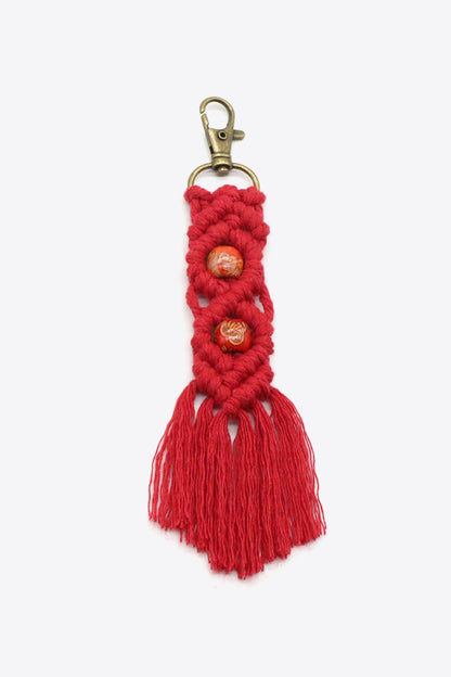 Assorted 4-Pack Handmade Macrame Fringe Keychain-Teresa&#39;s Fashionista LLC