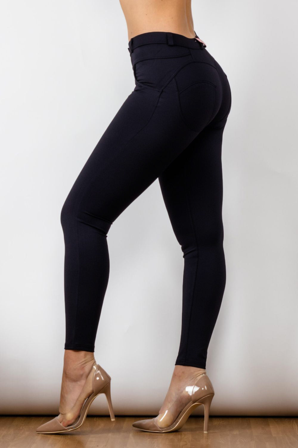 Full Size Contrast Detail Buttoned Leggings-Teresa&#39;s Fashionista LLC