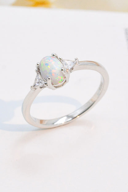 Contrast 925 Sterling Silver Opal Ring-Teresa&#39;s Fashionista LLC