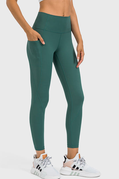 High Rise Yoga Leggings with Side Pocket-Teresa&#39;s Fashionista LLC