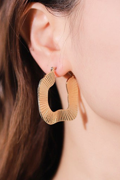 Ribbed Alloy Earrings-Teresa&#39;s Fashionista LLC