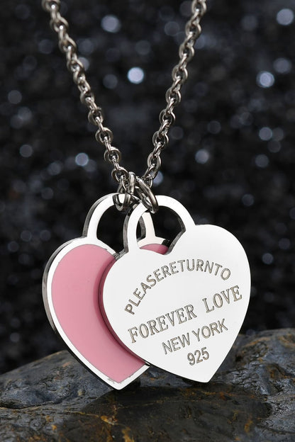 Heart Pendant Stainless Steel Necklace-Teresa&#39;s Fashionista LLC