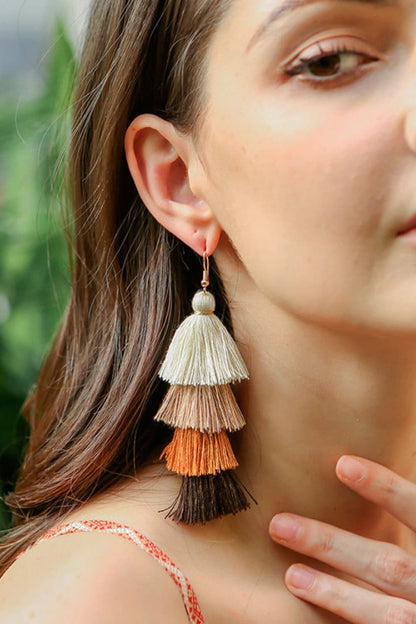 Layered Tassel Earrings-Teresa&#39;s Fashionista LLC