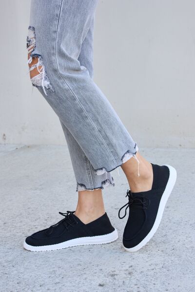 Forever Link Flat Round Toe Lace-Up Sneakers-Teresa&#39;s Fashionista LLC