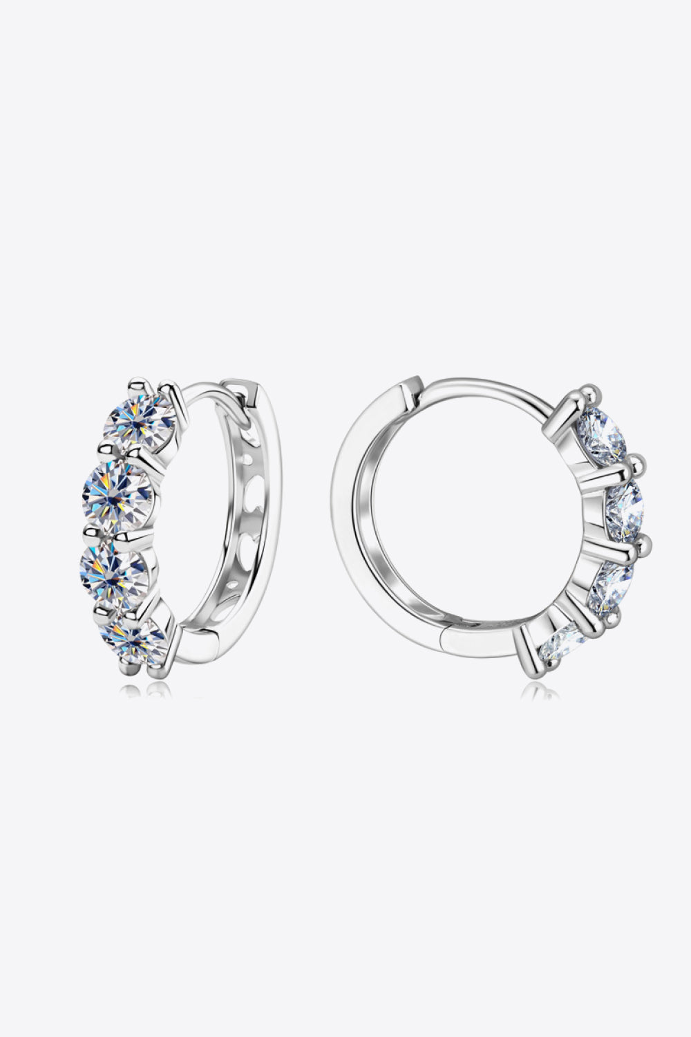 2.4 Carat Moissanite Huggie Earrings-Teresa&#39;s Fashionista LLC